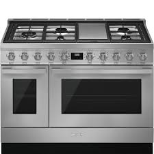 Three burner stainless steel elegant gas stove. Range Stainless Steel Cpf48ugmx Smegusa Com