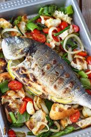 Grilled Whole Fish With Italian Bread Salad Happy Foods Tube Recipe Italian Fish Recipes Easy Chicken Dinner Recipes Grilled Fish Recipes