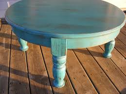 Beautiful Funky Handcrafted Distressed Turquoise By Thewoodworkman Coffee Table Makeover Distressed Furniture Diy Painted Coffee Tables