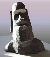 A Very Nice And Unusual Paper Model Of An Easter Island S Moai Created By South Korean Designer County Silver A Paper Models Easter Island Easter Island Moai