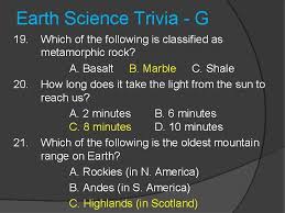 While day dreaming in history class, a question popped into my mind; Earth Science Trivia Questions Originally Posted On Http