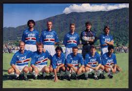 Italian association football player and association football manager. Sampdoria 1993 94 Top Left To Right Ruud Gullit Marco Rossi David Platt Gianluca Pagliuca Roberto Mancini Bottom Left To Right Attilio Lombardo Calcio