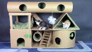 20 Diy Cardboard Cat House Ideas Cardboard Cat House Cat House Diy Dog House Diy