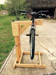 Homemade Wooden Bicycle Stand With Dual Mounting Wooden Bicycle Homemade Bike Stand Bike Stand Diy