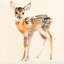 Fawn Wall Sticker Sweet Fawn Wall Sticker Decorative Wall Sticker Kids Rooms Deer Art Print Deer Painting Deer Art