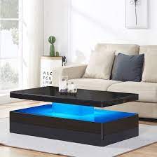 Round white coffee table *see offer details. Quinton Glass Coffee Table In Black High Gloss With Led Furniture In Fashion Black Glass Coffee Table Modern Glass Coffee Table Coffee Table