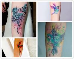 Watercolor tattoo music notes tattoo. Fabulous Aqua Bird Tattoo Design For Women Sleeve Segerios Com
