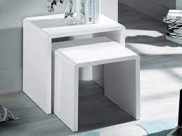 Shop online for the latest and best contemporary white gloss tv cabinets deals at furniture in fashion. Julian Bowen Manhattan White High Gloss Nest Of Tables Flat Packed