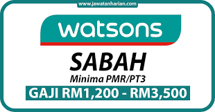Berita baik kepada rakyat negeri sabah, bagi mengurangkan beban rakyat sepanjang. Terkini Ratusan Jawatan Kosong Watsons Di Seluruh Sabah Mobile