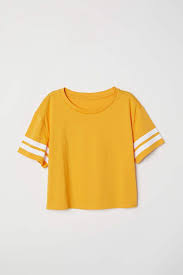 H M H M Short T Shirt Orange Women Belly Shirts Yellow Clothes Tween Outfits