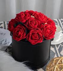 Felt Rose Flower Bouquet Bucket On Mercari Rose Flowers Flower Box Gift