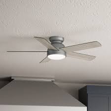 Hunter Fan 54 Romulus 5 Blade Led Smart Flush Mount Ceiling Fan With Remote Control And Light Kit Included Reviews Wayfair