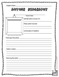 Students Can Use This Worksheet When Conducting Research On A Particular Author The Worksheet Includes A Plac Literature Activities Reading Response Author
