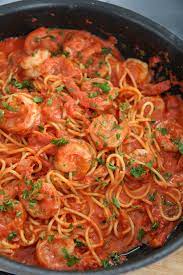 Creamy Spicy Shrimp Spaghetti Shrimp Spaghetti Favorite Shrimp Recipes Spicy Shrimp