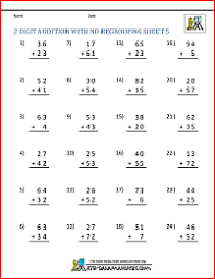 If you need some more 2 digit addition worksheets, or want to practice more column addition with regrouping, then take a look at our column addition worksheet generator. 2 Digit Addition Without Regrouping