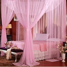 190x210x240cm Four Door Bedding Mosquito Net Queen Bed Anti Mosquito Summer Polyester Mesh Fabric Pink Bedroom Decor Girl Bedroom Decor Pink Bedroom
