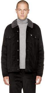 Levis Black Corduroy Good Sherpa Trucker Jacket Trucker Jacket Mens Jackets Mens Outfits