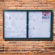 Adding a designer notice board in any shape you want to a room can make it come to life. Tradition 30 Dual Door Wall Mounted External Notice Board Notice Board Company School Notice Board Supplier