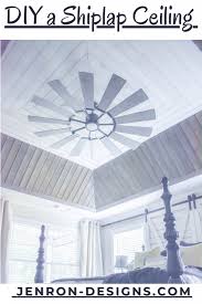 It made the ceilings look so much taller and covered the popcorn ceilings easily without the messy scraping. Master Bedroom Ceiling Shiplap Diy Jenron Designs