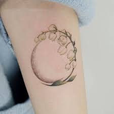 Lily Of The Valley Crescent Moon Simple Tattoo Designs Delicate Flower Tattoo Simple Flower Tattoo