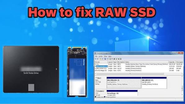 How to fix RAW SSD (solid State drive)