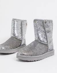 The office of angela scott. Ugg Classic Short Reversible Sequin Boots In Gold Asos