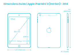 The ipad mini (branded and marketed as ipad mini) is a line of mini tablet computers designed, developed, and marketed by apple inc. Apple Ipad Mini 3 3rd Gen 2014 Dimensions Drawings Dimensions Com