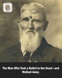 Surviving a direct bullet hit to the forehead in 1863