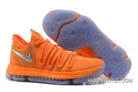 2018 Nike Kevin Durant X Nike Kd 10 Orange Grey Silver New