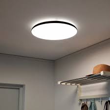 Nymane Led Ceiling Lamp Anthracite Ikea In 2020 Ikea Ceiling Light Kitchen Ceiling Lights Bathroom Ceiling Light