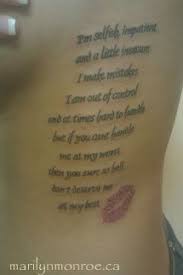 I want to see the full tattoo. Marilyn Monroe Tattoos Marilyn Monroe Tattoo Tattoo Quotes Bad Tattoos