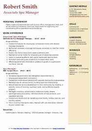 Check spelling or type a new query. Spa Manager Resume Samples Qwikresume