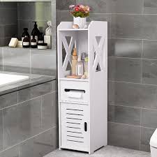 Elegant home delaney white linen cabinet with 1 door and 1 bottom drawer. 4 Layer Bathroom Floor Cabinet Corner Shelf Bathroom Storage Rack Free Standing Cupboard Bedroom Nightstand Home Docor Walmart Com Walmart Com