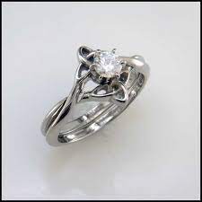 Interlocking Wedding Set With Diamond Celtic Engagement Rings Wedding Ring Sets Celtic Wedding Bands