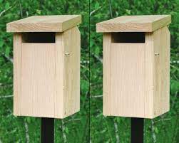 Sparrow Resistant Slot Bluebird House Package W Pole Kit