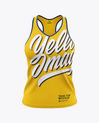 Download Women S V Neck Tank Top Mockup Front View In Apparel Mockups On Yellow Images Object Mockups