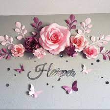 All of the paper flower tutorials that i link to below are made with paper. Baby Bedding Paper Flowers Over The Crib Nursery Decor With Etsy Paper Flower Wall Decor Paper Flower Backdrop Wedding Flower Wall Decor