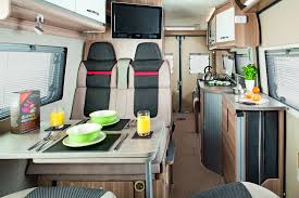 Autocruise Forte Motorhome Swivel Cab Seats Front Dinette With Two Seats With Three Point Seatbelts For Travelling Central Motorhome Dinette Swivel Seating