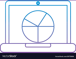 Laptop Computer Screen Diagram Pie Chart