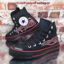 Black And Red Converse High Tops Converse Womens All Star Flame Trainers Black Red Sz 5 Vtg Sneakers Us 7 Eu 37 5 Ebay Sneakers Womens Converse Black And Red
