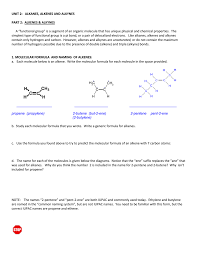 Alkenes Alkynes Packet With Homework Answers