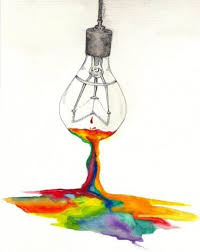 Another Simple Yet Meaningful Piece Of Art Uses The Bulb As A Reference To Light And How Light Constitutes All The Colors Art Projects Cool Drawings Art