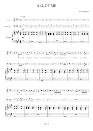Kevin busse at sheet music plus. All Of Me John Legend Sheet Music For Piano Violin Cello Piano Trio Musescore Com