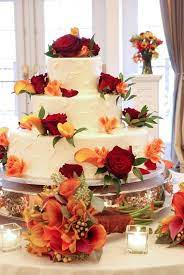 Bright Burgundy And Orange Fall Wedding Color Ideas Burgundy Wedding Cake Wedding Themes Fall Fall Wedding Colors