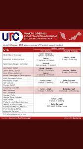 Pusat transformasi bandar (utc) pahang akan diubah waktu operasinya dari jam 8 pagi sehingga 4.30 petang pada bulan ramadan bermula hari isnin 6 may 2019. Waktu Operasi Baru Bagi Utc Seluruh Renew Roadtax Mudah Facebook