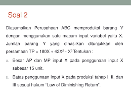 Hasil tersebut diperoleh dengan mencari nilai stasioner. Soal 1 Sebuah Perusahaan Mempunyai Fungsi Biaya Rata Rata Jangka Pendek Sebagai Berikut Ppt Download