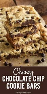 Chewy Chocolate Chip Cookie Bars Recette Gateaux Et Desserts Biscuits Moelleux Cookies Et Biscuits