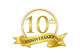 10th Anniversary Celebration Logo Vector Graphic By Deemka Studio Creative Fabrica Vector Logo Anniversary Celebration Free Business Card Templates