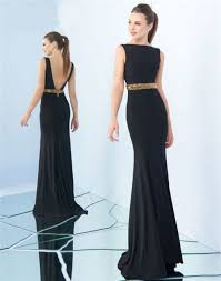 Sheath Bateau Neckline Low Back Black Jersey Gold Beaded Evening Prom Dress Dresses Midi Dress With Sleeves Black Dress