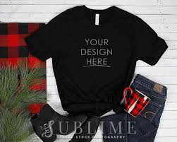 Free Christmas T Shirt Mockup Bella Canvas 3001 Unisex Mock Up Psd Clothing Mockup Shirt Mockup Free Packaging Mockup